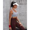 RUNNING GIRL High Impact Sports Bras for Women – Scoop Neck Strappy Sports Bra High Support Moulded Cup Workout Bra(A-icy Grey)