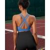 RUNNING GIRL High Impact Sports Bras for Women – Scoop Neck Strappy Sports Bra High Support Moulded Cup Workout Bra(A-light Blue)