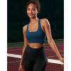 RUNNING GIRL High Impact Sports Bras for Women – Scoop Neck Strappy Sports Bra High Support Moulded Cup Workout Bra(A-navy Blue)