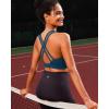 RUNNING GIRL High Impact Sports Bras for Women – Scoop Neck Strappy Sports Bra High Support Moulded Cup Workout Bra(A-navy Blue)