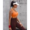 RUNNING GIRL High Impact Sports Bras for Women – Scoop Neck Strappy Sports Bra High Support Moulded Cup Workout Bra(A-orange)