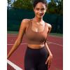 RUNNING GIRL High Impact Sports Bras for Women – Scoop Neck Strappy Sports Bra High Support Moulded Cup Workout Bra(A-taupe)