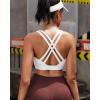 RUNNING GIRL High Impact Sports Bras for Women – Scoop Neck Strappy Sports Bra High Support Moulded Cup Workout Bra(A-white)