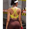 RUNNING GIRL High Impact Sports Bras for Women – Scoop Neck Strappy Sports Bra High Support Moulded Cup Workout Bra(A-yellow)