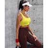 RUNNING GIRL High Impact Sports Bras for Women – Scoop Neck Strappy Sports Bra High Support Moulded Cup Workout Bra(A-yellow)