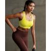 RUNNING GIRL High Impact Sports Bras for Women – Scoop Neck Strappy Sports Bra High Support Moulded Cup Workout Bra(A-yellow)