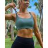 RUNNING GIRL High Impact Sports Bras for Women – Scoop Neck Strappy Sports Bra High Support Moulded Cup Workout Bra(B-ash Green)