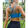 RUNNING GIRL High Impact Sports Bras for Women – Scoop Neck Strappy Sports Bra High Support Moulded Cup Workout Bra(B-bright Blue)