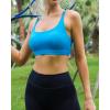 RUNNING GIRL High Impact Sports Bras for Women – Scoop Neck Strappy Sports Bra High Support Moulded Cup Workout Bra(B-bright Blue)
