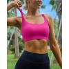 RUNNING GIRL High Impact Sports Bras for Women – Scoop Neck Strappy Sports Bra High Support Moulded Cup Workout Bra(B-hot Pink)