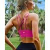 RUNNING GIRL High Impact Sports Bras for Women – Scoop Neck Strappy Sports Bra High Support Moulded Cup Workout Bra(B-hot Pink)