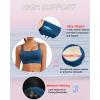 RUNNING GIRL High Impact Sports Bras for Women – Scoop Neck Strappy Sports Bra High Support Moulded Cup Workout Bra(B-navy Blue)
