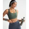 RUNNING GIRL High Impact Sports Bras for Women High Support Molded Cups, Adjustable Straps Sports Bra with Sewn in Pads(Dark Green)