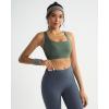 RUNNING GIRL High Impact Sports Bras for Women High Support Molded Cups, Adjustable Straps Sports Bra with Sewn in Pads(Dark Green)