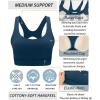 RUNNING GIRL High Impact Sports Bras for Women, High Support Running Strappy Women’s Sports Bra with Sewn in Pads(H-dark Blue)