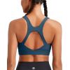 RUNNING GIRL High Impact Sports Bras for Women, High Support Running Strappy Women’s Sports Bra with Sewn in Pads(H-dark Blue)