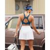 RUNNING GIRL High Impact Sports Bras for Women, High Support Running Strappy Women’s Sports Bra with Sewn in Pads(H-dark Blue)