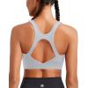 RUNNING GIRL High Impact Sports Bras for Women, High Support Running Strappy Women’s Sports Bra with Sewn in Pads(H-grey)