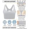 RUNNING GIRL High Impact Sports Bras for Women, High Support Running Strappy Women’s Sports Bra with Sewn in Pads(H-grey)