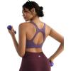 RUNNING GIRL High Impact Sports Bras for Women, High Support Running Strappy Women’s Sports Bra with Sewn in Pads(H-purple)