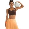 RUNNING GIRL High Impact Sports Bras for Women, High Support Running Strappy Women’s Sports Bra with Sewn in Pads(X-brown)