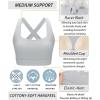 RUNNING GIRL High Impact Sports Bras for Women, High Support Running Strappy Women’s Sports Bra with Sewn in Pads(X-grey)
