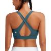 RUNNING GIRL High Impact Sports Bras for Women, High Support Running Strappy Women’s Sports Bra with Sewn in Pads(X-greyish Green)