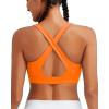 RUNNING GIRL High Impact Sports Bras for Women, High Support Running Strappy Women’s Sports Bra with Sewn in Pads(X-orange)