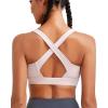 RUNNING GIRL High Impact Sports Bras for Women, High Support Running Strappy Women’s Sports Bra with Sewn in Pads(X-pink)