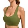 RUNNING GIRL High Impact Sports Bras for Women High Support Women’s Sports Bra Racerback Workout Running Bra(Olive Green)