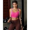 RUNNING GIRL High Impact Sports Bras for Women,Racerback Running Bra Workout Crop Tank Tops Longline Sports Bra Push up(A-hot Pink)