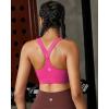 RUNNING GIRL High Impact Sports Bras for Women,Racerback Running Bra Workout Crop Tank Tops Longline Sports Bra Push up(A-hot Pink)