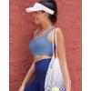 RUNNING GIRL High Impact Sports Bras for Women,Racerback Running Bra Workout Crop Tank Tops Longline Sports Bra Push up(D-blue)
