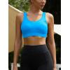RUNNING GIRL High Impact Sports Bras for Women,Racerback Running Bra Workout Crop Tank Tops Longline Sports Bra Push up(D-bright Blue)