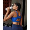 RUNNING GIRL High Impact Sports Bras for Women,Racerback Running Bra Workout Crop Tank Tops Longline Sports Bra Push up(D-cerulean Blue)
