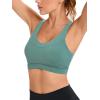 RUNNING GIRL High Impact Sports Bras for Women,Racerback Running Bra Workout Crop Tank Tops Longline Sports Bra Push up(D-dark Green)