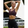RUNNING GIRL High Impact Sports Bras for Women,Racerback Running Bra Workout Crop Tank Tops Longline Sports Bra Push up(D-deep Taupe)