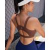 RUNNING GIRL High Impact Sports Bras for Women,Racerback Running Bra Workout Crop Tank Tops Longline Sports Bra Push up(D-espresso)
