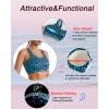 RUNNING GIRL High Impact Sports Bras for Women,Racerback Running Bra Workout Crop Tank Tops Longline Sports Bra Push up(D-green Leopard Multi)