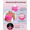 RUNNING GIRL High Impact Sports Bras for Women,Racerback Running Bra Workout Crop Tank Tops Longline Sports Bra Push up(D-hot Pink)