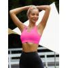 RUNNING GIRL High Impact Sports Bras for Women,Racerback Running Bra Workout Crop Tank Tops Longline Sports Bra Push up(D-hot Pink)