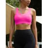 RUNNING GIRL High Impact Sports Bras for Women,Racerback Running Bra Workout Crop Tank Tops Longline Sports Bra Push up(D-hot Pink)