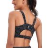 RUNNING GIRL High Impact Sports Bras for Women,Racerback Running Bra Workout Crop Tank Tops Longline Sports Bra Push up(D-leopard Print)