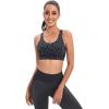 RUNNING GIRL High Impact Sports Bras for Women,Racerback Running Bra Workout Crop Tank Tops Longline Sports Bra Push up(D-leopard Print)
