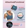 RUNNING GIRL High Impact Sports Bras for Women,Racerback Running Bra Workout Crop Tank Tops Longline Sports Bra Push up(D-navy Blue)