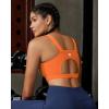 RUNNING GIRL High Impact Sports Bras for Women,Racerback Running Bra Workout Crop Tank Tops Longline Sports Bra Push up(D-orange)