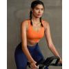 RUNNING GIRL High Impact Sports Bras for Women,Racerback Running Bra Workout Crop Tank Tops Longline Sports Bra Push up(D-orange)