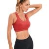 RUNNING GIRL High Impact Sports Bras for Women,Racerback Running Bra Workout Crop Tank Tops Longline Sports Bra Push up(D-red)