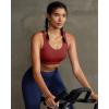 RUNNING GIRL High Impact Sports Bras for Women,Racerback Running Bra Workout Crop Tank Tops Longline Sports Bra Push up(D-winedred)