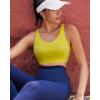 RUNNING GIRL High Impact Sports Bras for Women,Racerback Running Bra Workout Crop Tank Tops Longline Sports Bra Push up(D-yellow)